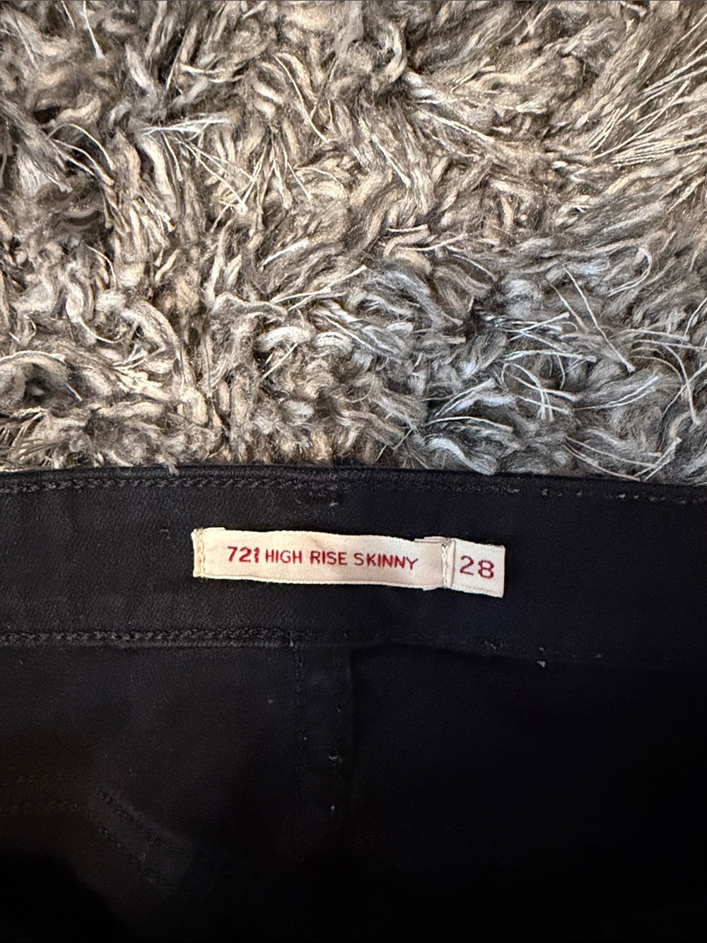 Black Distressed High Rise Skinny Jeans with Knee Rips - Picture 6 of 8